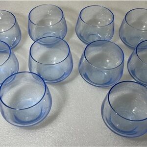 Blue Opalescent Gradient Shaded Rocks Glasses Made in Italy Cocktail Bar Glasses